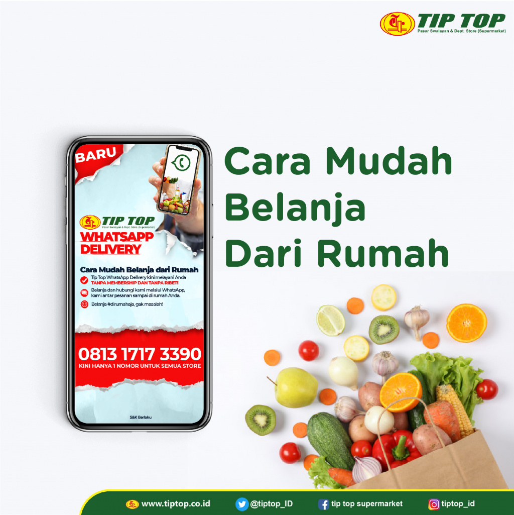 Belanja Dengan Layanan Tip Top WhatsApp Delivery